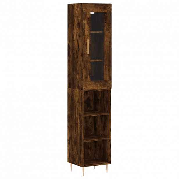 vidaXL Skříň highboard kouřový dub 34,5 x 34 x 180 cm kompozitní dřevo