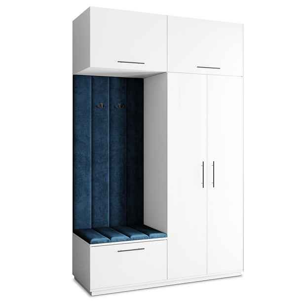MASSENO MODERNÍ PŘEDSÍŇOVÁ SESTAVA REMA, 150/240/60 cm, bílá