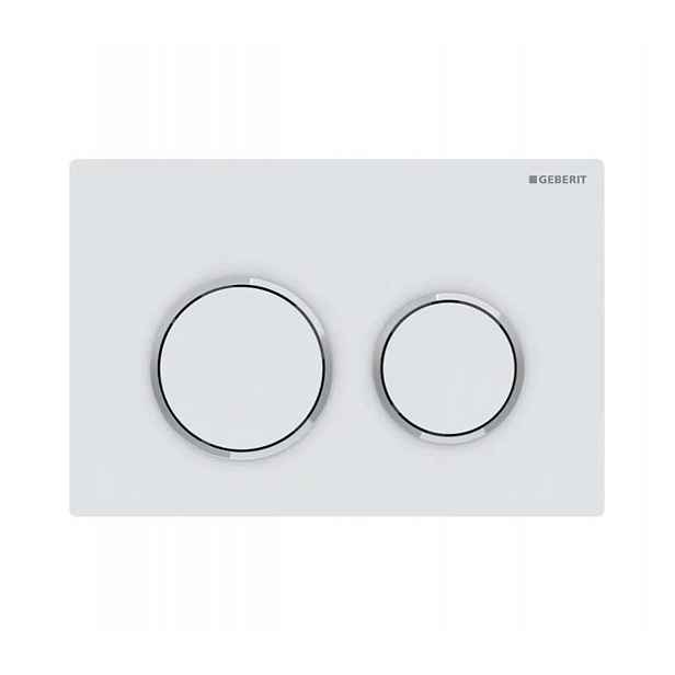Geberit Omega20 - Ovládání splachování, matná bílá/lesklý chrom 115.085.JT.1