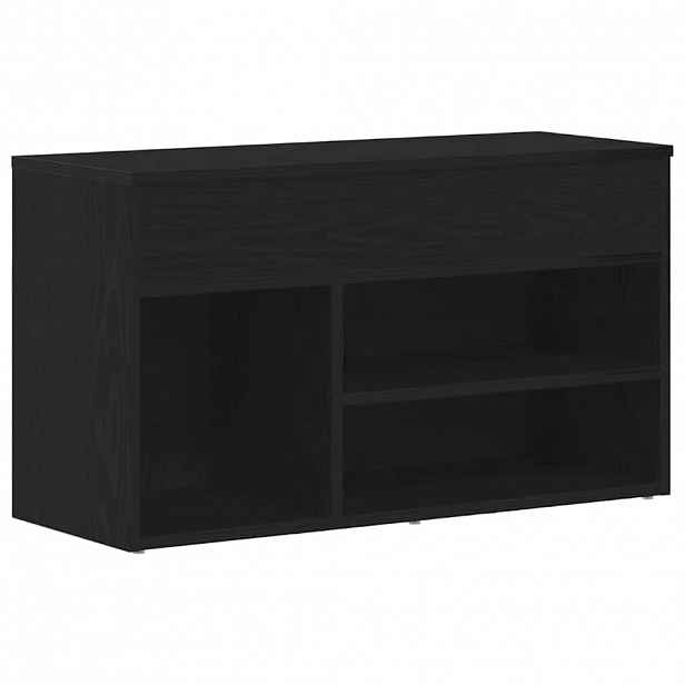 vidaXL Lavička na boty 80 x 30 x 45 cm Kompozitní dřevo Černý dub