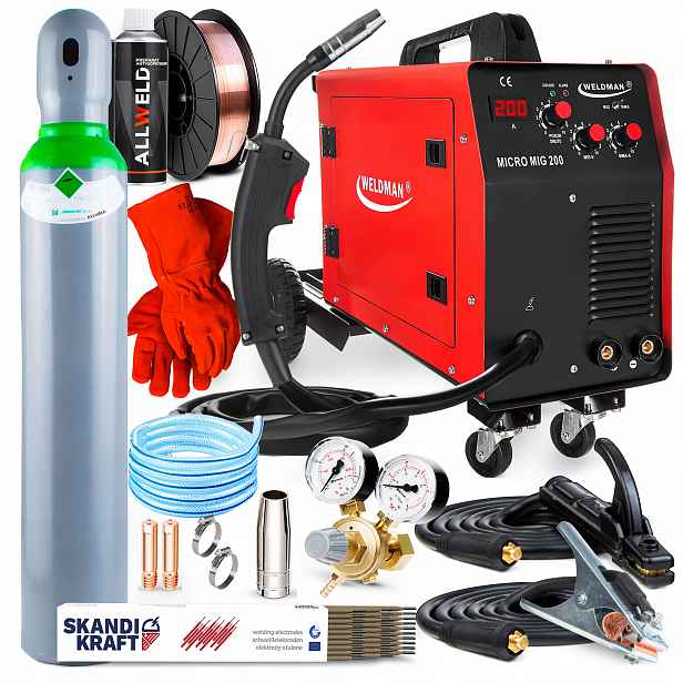 Poloautomatický Svařovací Stroj Weldman Micro Mig 200 Mag Mma 230V 200A Alu Igbt