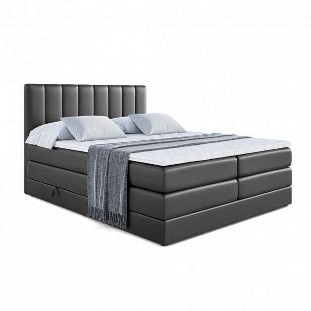 ALTDECOR POSTEL boxspring OTTA KING – 160x200 – H3/H4 – vysoce lesklá černá