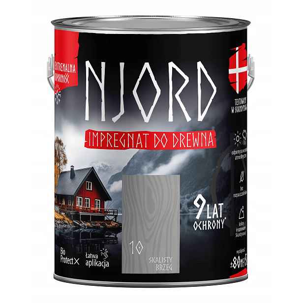 Njord Impregnace Na Dřevo 5 L, Skalnatý Ochranný A Dekorativní Okraj