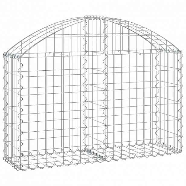 vidaXL Klenutý gabionový koš 100 x 30 x 60/80 cm pozinkované železo