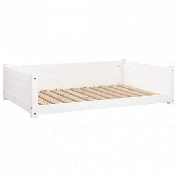 vidaXL Pelíšek pro psy bílý 105,5 x 75,5 x 28 cm masivní borovice