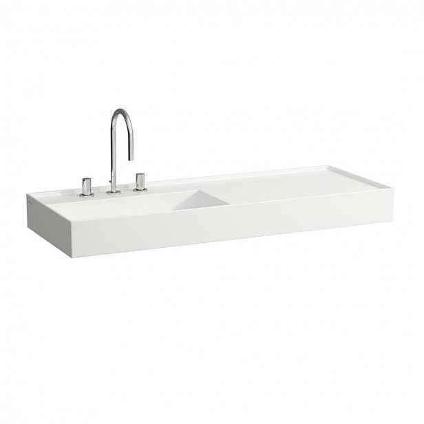 Laufen Kartell - Umyvadlo 120x46 cm, se 3 otvory pro baterii, SaphirKeramik, bílá H8133320001581