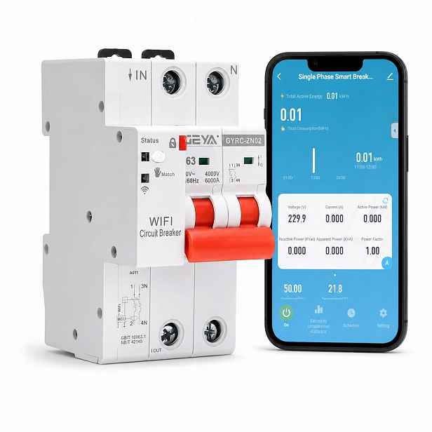 Nadproudový jistič C63 63A 1P+N Spz WiFi elektroměr Tuya