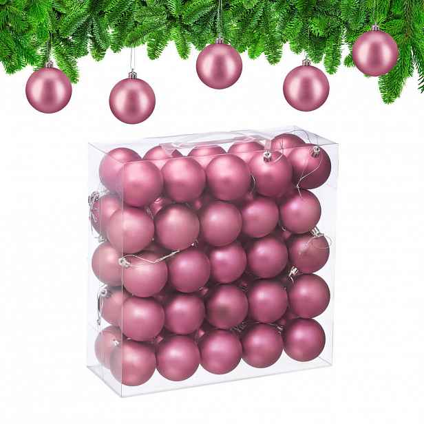 Relaxdays BAŇKY růžové 50ks-set plast mat 6 cm úložný box
