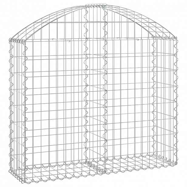 vidaXL Klenutý gabionový koš 100 x 30 x 80/100 cm pozinkované železo