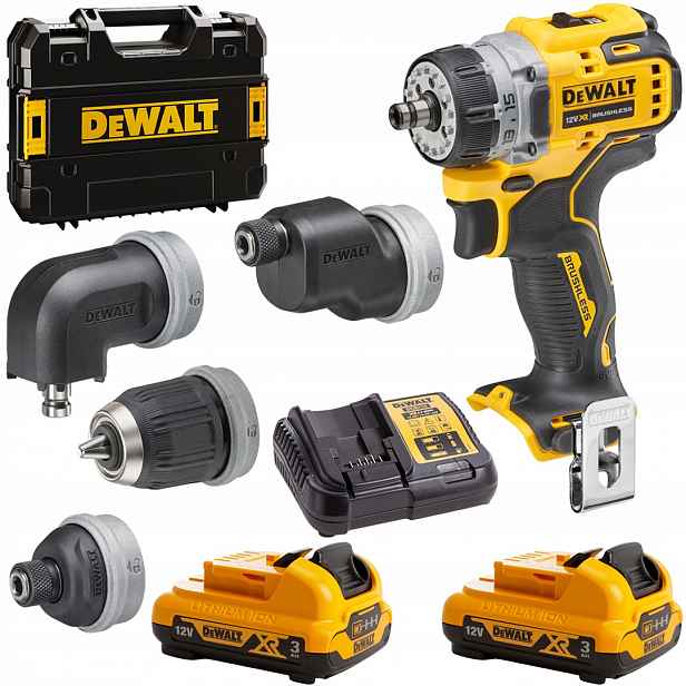 Aku Šroubovák 12V Bl 2x3Ah 57,5Nm 4x vyměnitelné hlavice DeWALT DCD703L2T-QW