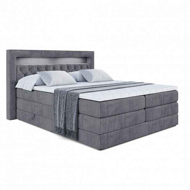 ALTDECOR POSTEL boxspring NOEL GOLD KING – 140x200 – H3/H4 – tmavě šedá