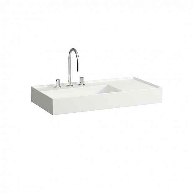 Laufen Kartell - Umyvadlo 90x46 cm, se 3 otvory pro baterii, SaphirKeramik, s LCC, bílá H8103384001581