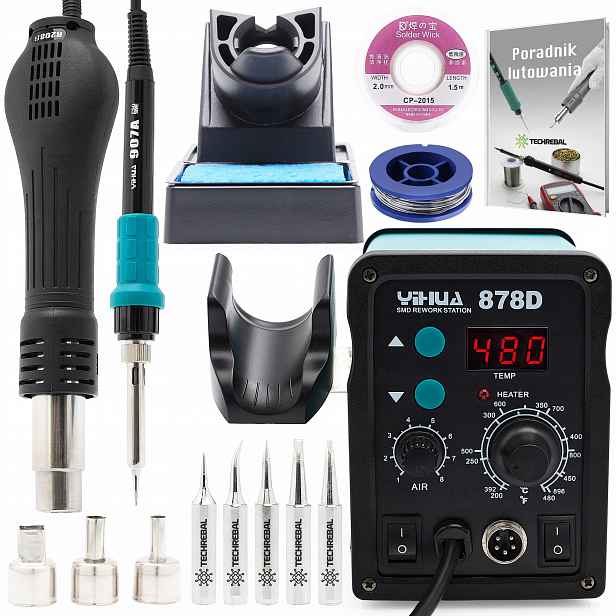 Pájecí Stanice 2V1 Hot Air Páječka Yihua 878D 740W Techrebal