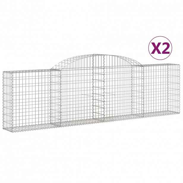 vidaXL Klenuté gabionové koše 2 ks 300x30x80/100 cm pozinkované železo