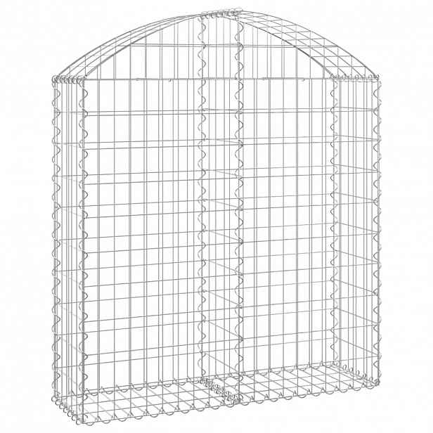 vidaXL Klenutý gabionový koš 100 x 30 x 100/120 cm pozinkované železo