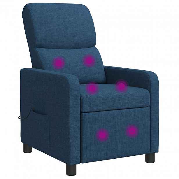 vidaXL Masážní polohovací křeslo Modrá Polyester
