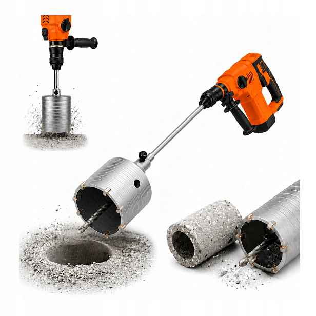 Korunkový Vrták pro Betonu 125 mm Vrták Fréza Plechovka s adaptérem 350 mm Sds Plus