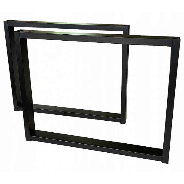 Kovové nohy pro stůl Loft Industrial černé 50x47 cm Profil 4x2 cm 2 ks