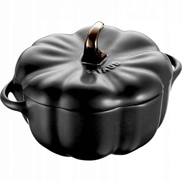 Mini Cocotte Staub Keramická nádoba na dýně 500 ml černá na pečení