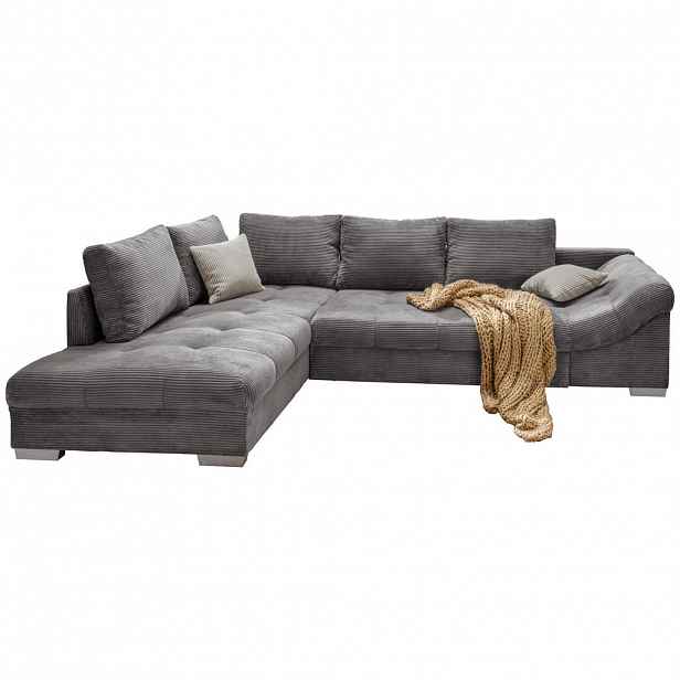 P & B ROHOVÁ SEDAČKA, textil, šedá