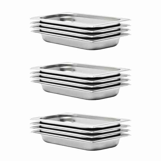 vidaXL Gastronádoby 12 ks GN 1/3 40 mm nerezová ocel
