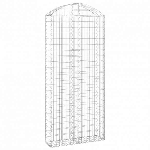 vidaXL Klenutý gabionový koš 100 x 30 x 220/240 cm pozinkované železo