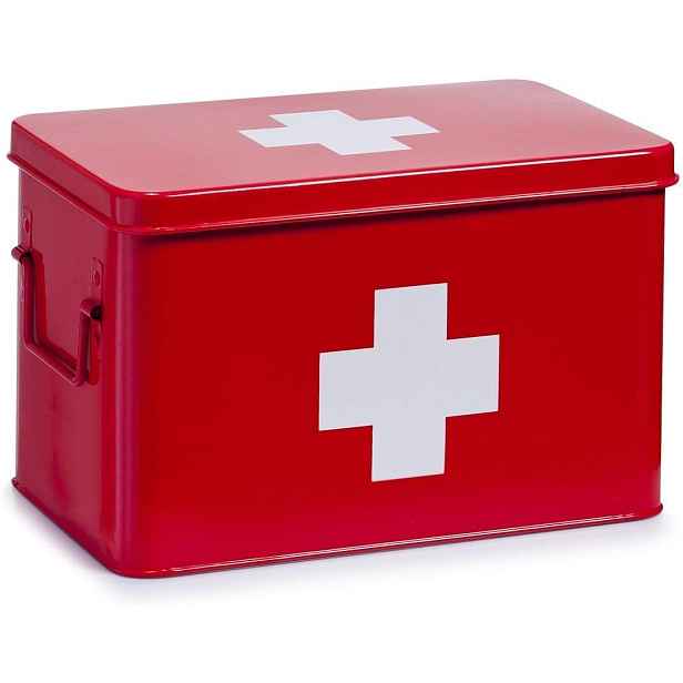 Zeller Present Lékárnička, kovový box na léky, 2v1, červená MEDICINE XL 32x20x21