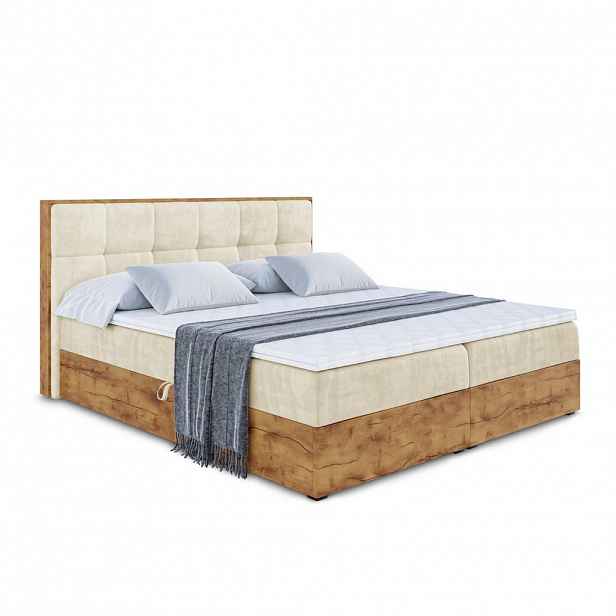 ALTDECOR AMERICKÁ postel s matrací H3 a roštem – LOLLI7 – 200 x 200 – béžová
