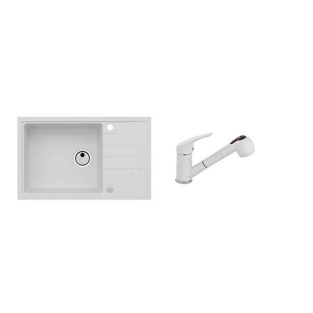 Alveus SET ALVEUS INTERMEZZO 130/11+BATERIE AM/20 11 obdélníkový granitový dřez 780 x 480 mm v setu s baterií