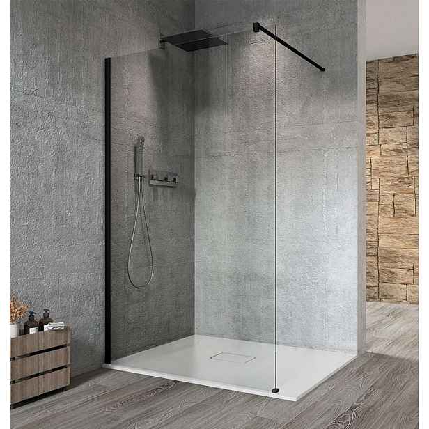 Gelco Vario - Sprchová stěna Walk-In, 70x200 cm, Coated glass, matná černá/čiré sklo GX1270GX1014
