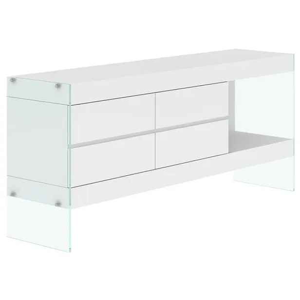 LivinHill Komoda Soho 184 cm bílá/čirá