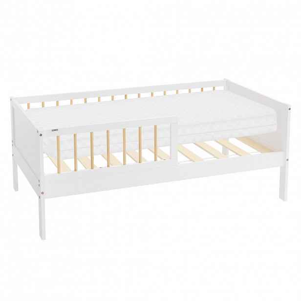 ML-DESIGN DĚTSKÁ POSTEL s matrací 70x140 cm bílá/přírodní