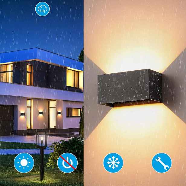 Nástěnné Svítidlo Led Fasádní Svítidlo Nahoru Dolů Vnitřní/venkovní 24W