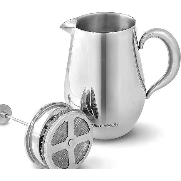 Vařič Kávy French Press 1L Nerezová Ocel Termický Dvojitý