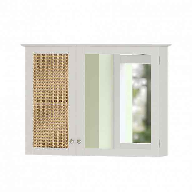 Vicco KOUPELNOVÁ ZRCADLOVÁ SKŘÍŇKA Rosario Bílá 68 x 49 cm se 2 dvířky
