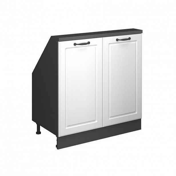 Vicco KUCHYŇSKÁ SKŘÍŇKA POD ŠIKMOU STŘECHU R-Line Bílý venkovský dům 80 cm se 2 dvířky