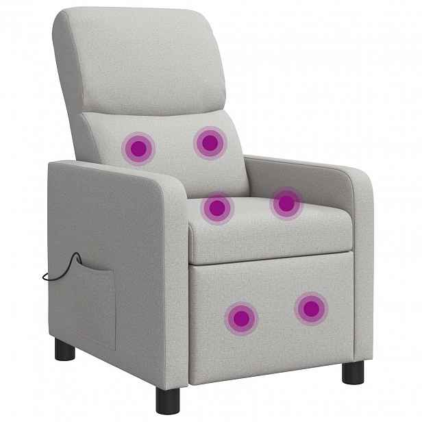 vidaXL Masážní polohovací křeslo Oblačno šedá Polyester