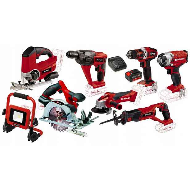 Einhell Sada Elektrického Nářadí 18V Pxc 4,0AH Aku Šroubovák Aku Kladivo A Další