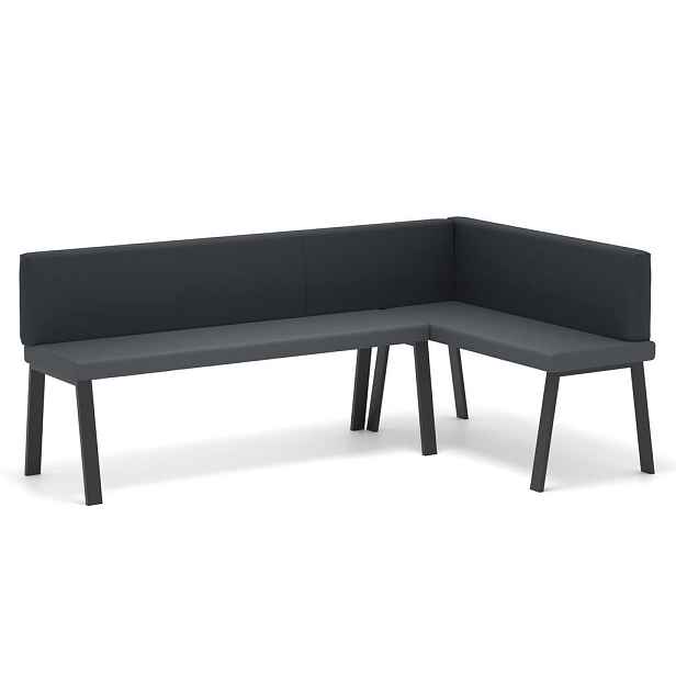 Idohome ROHOVÁ LAVICE MONO Y pravá ekokůže hladká, 142/196 cm, šedá