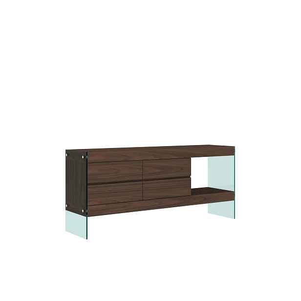 LivinHill Komoda Soho 184 cm ořech/čirá