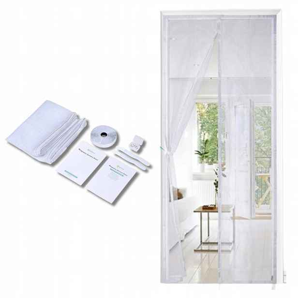 Moskytiéra na dveře 100 x 220 cm Závěs proti hmyzu Komplet