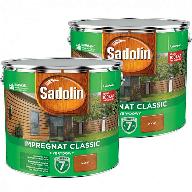 Sadolin Klasický Ochranný Impregnát Na Dřevo 18 L Mahagon Sada 2X9 L