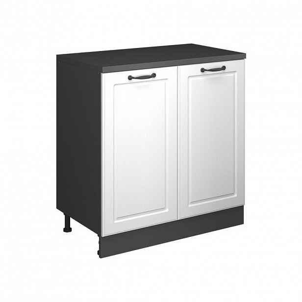 Vicco KUCHYŇSKÁ SKŘÍŇKA POD ŠIKMOU STŘECHU R-Line, Bílý venkovský dům, 80 cm bez šikminy se 2 dveřmi