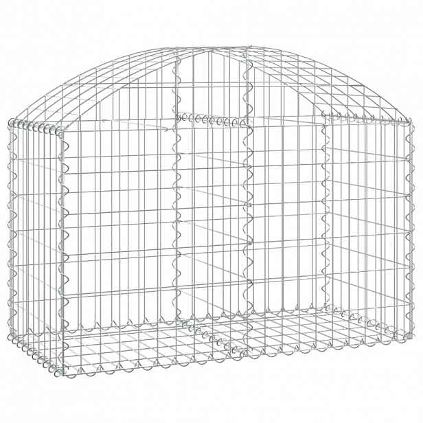 vidaXL Klenutý gabionový koš 100 x 50 x 60/80 cm pozinkované železo