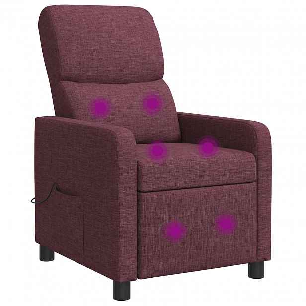 vidaXL Masážní polohovací křeslo Fialová Polyester