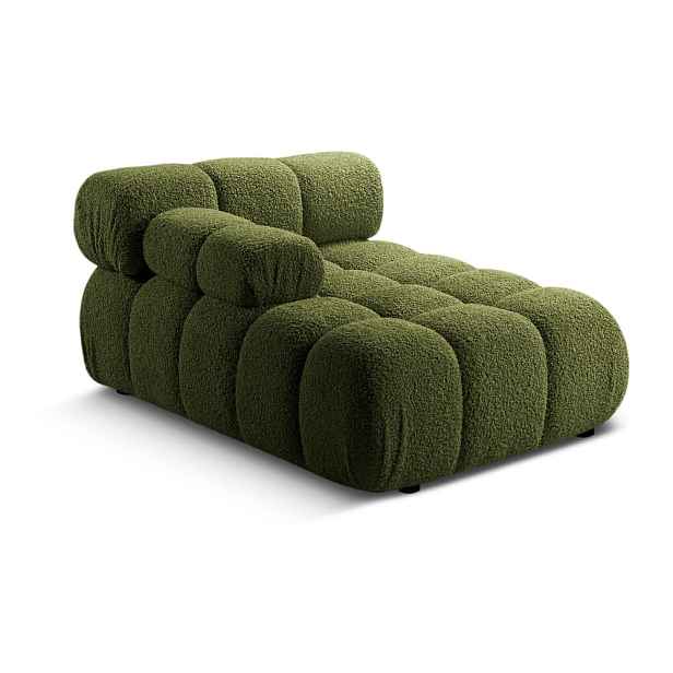 Zelený modul pohovky z textilie bouclé (levý roh) Bellis – Micadoni Home