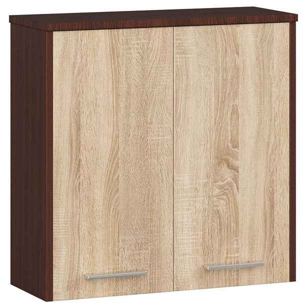 Ak furniture Závěsná koupelnová skříňka Fin 60 cm venge/sonoma