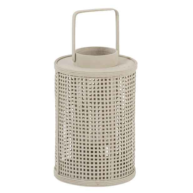 Béžová bambusová lucerna Bamboo Grid - Ø 23*35 cm J-Line by Jolipa