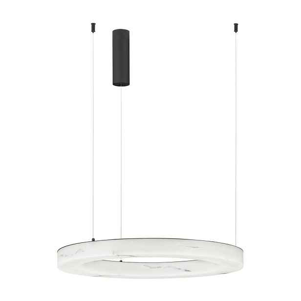 Bílé/matně černé LED stmívatelné závěsné svítidlo v dekoru kamene ø 60 cm Vaster – Nova Luce