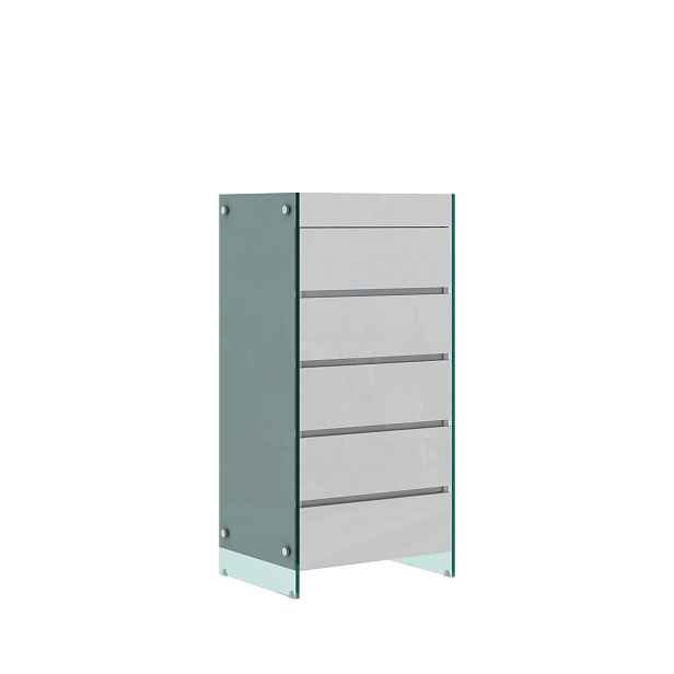LivinHill Komoda Soho 59 cm bílá/čirá